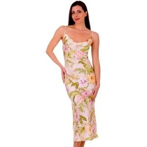 Guess Akilina slip dress in heirloom hibiscus Large